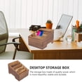 thumbnail image 2 of EXHUMKY Compartment Storage Box Mobile Phone Organizing Box Rustic Wood 1Pcs, 2 of 7