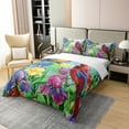 thumbnail image 3 of YST 100% Cotton Cardinal Bird Comforter Cover Hummingbird Floral Bedding Set Twin Retro Watercolor Rustic Iris Flowers Duvet Cover Kids Adults Country Farmhouse Garden Bed Set Colorful (No Comforter), 3 of 6
