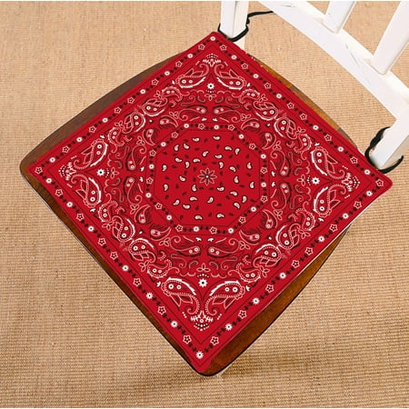 

ECZJNT Red Bandana Print seat pad chair pads seat cushion 16x16 Inch