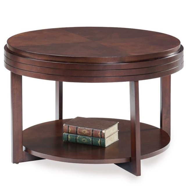 Bowery Hill Table Basse Ronde en Cerise au Chocolat