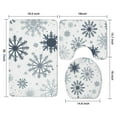 thumbnail image 3 of Blue Christmas Snowflake Pattern Bathroom Rugs Sets 3 Piece,Toilet Cover Set,Absorbent Non Slip Bathroom Mats Sets with U-Shaped Contour Rug Toilet Rug Set, 3 of 5