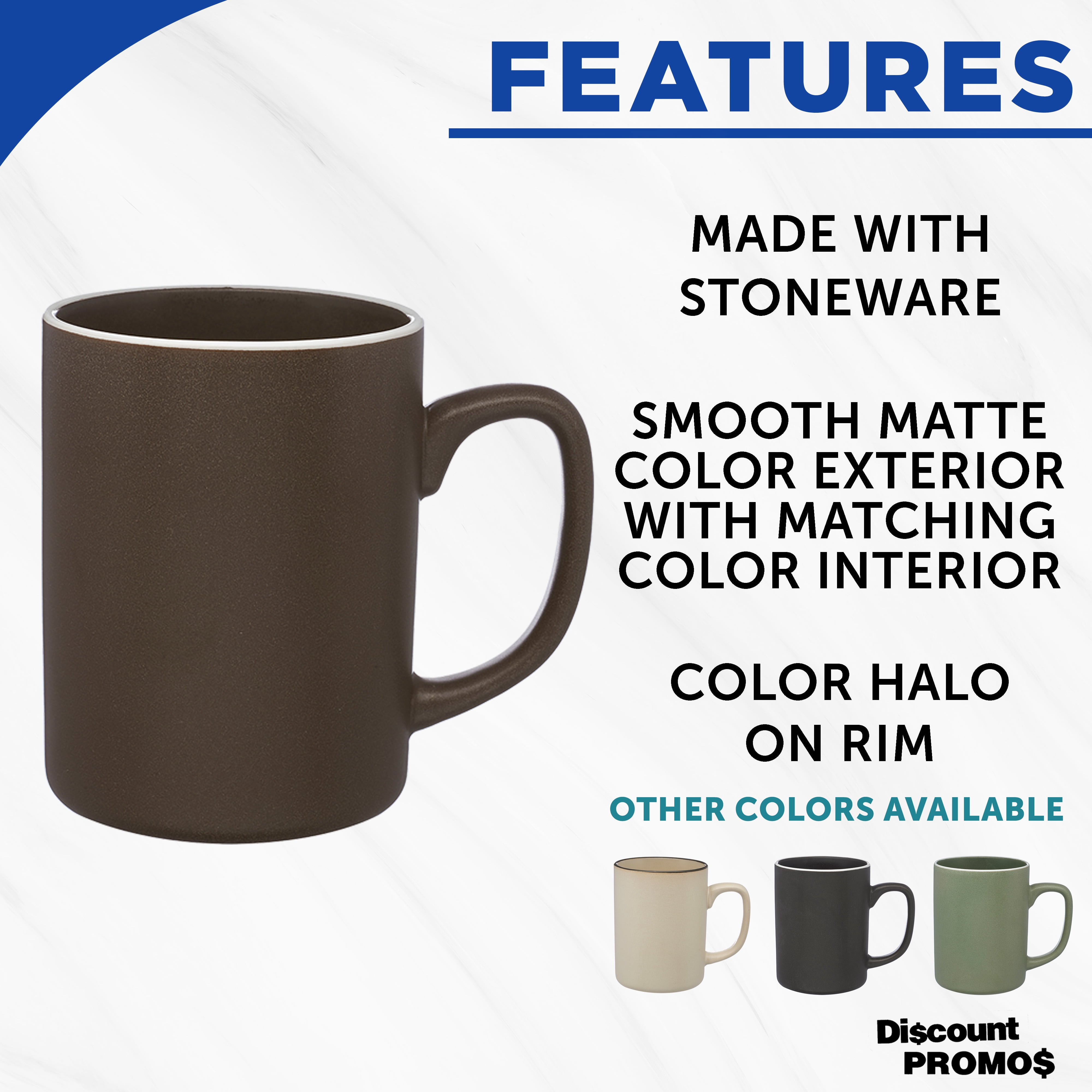 El Grande Matte Ceramic Mugs 20 oz. Set of 12, Bulk Pack - Perfect for Tea, Espresso, Cappuccino, Hot Cocoa - Dark Brown