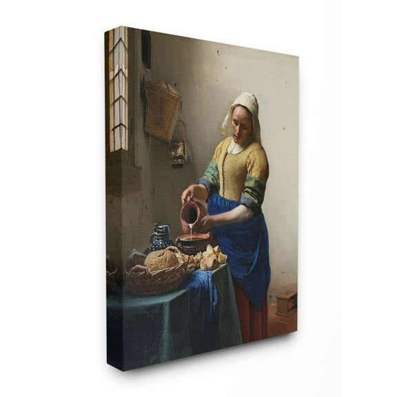The Stupell Home Decor Collection Vermeer The Milkmaid Classical Painting Canvas Wall Art