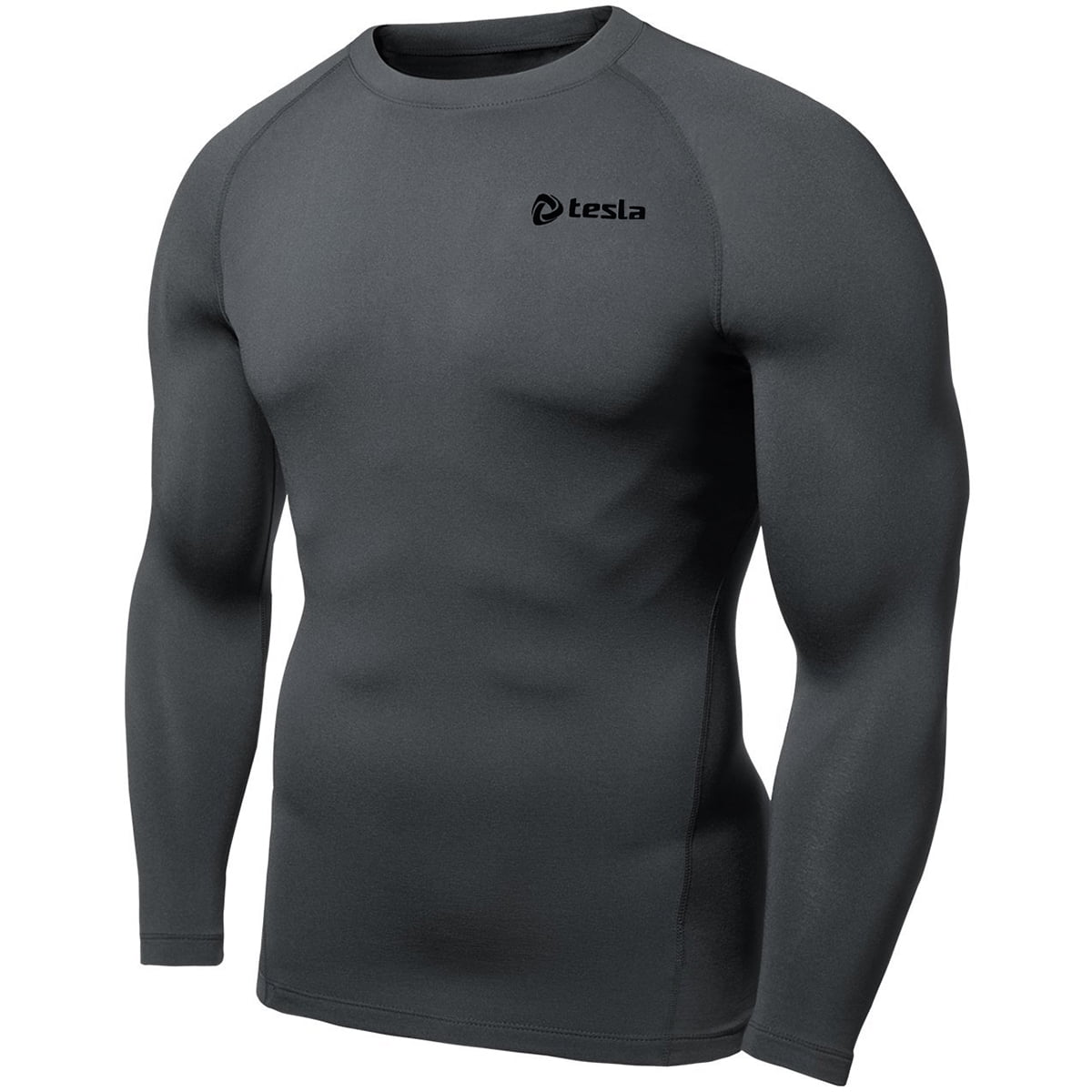 tesla men's thermal wintergear compression baselayer long sleeve tops