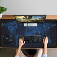 thumbnail image 3 of Stars World map Full Desk Mousepad (47.3x23.6 in) Extended Gaming Mouse pad Non-Slip Rubber Base Cool Mouse pad with Stitched Edges Desk Cover mat XXXXL, 3 of 5