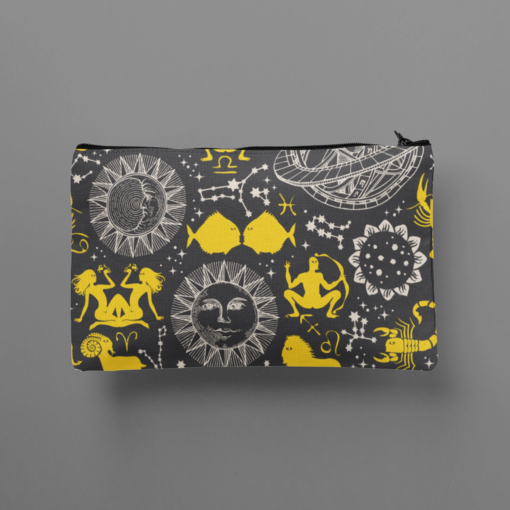 1 Yard 100% Cotton Zodiac Ditsy, Black, 44" Wide for Quilting & Sewing by David Textiles