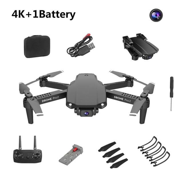 Drone eléctrico 2.4G Drone teledirigido Recargable Quadcopter Flying Toy, Negro, 4K sidaley EL001752-05B