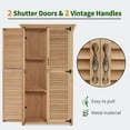 thumbnail image 3 of MCombo Outdoor Wooden Storage Cabinet, Garden Tool Shed w/ Latch, Outside Tools Wood Cabinet Double Doors, 3 of 7