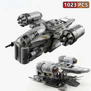 Birthday Gift 88802 81071 66016 75292 Mandalorian Razor Crest Spacecraft Building Blocks Bricks Spaceship Toy Compatible 60017