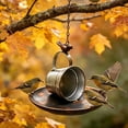 thumbnail image 5 of Outdoor Hanging Bird Feeder, 7.87 inch Metal Teacup Birdfeeder Wild Bird Feeder Tray for Platform, Outdoors, Backyard, Garden, 5 of 6