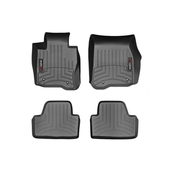 WeatherTech Custom Fit FloorLiners compatible with BMW 435i, 440i, 428i, 430i - 1st & 2nd Row (2-pc. Rear Liner), Black