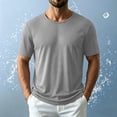 thumbnail image 2 of Lightweight Workout Shirts for Men - Crewneck Running Athletic Quick Dry Cooling T-Shirts Short Sleeve Gym Tops Sizes XS-2XL Gray, 2 of 9