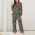 thumbnail image 2 of Honeii Hockey1 Print Women's Pajama Sets Long Sleeve Button Down Sleepwear Nightwear Soft Pjs Lounge Sets 2PCS-X-Large, 2 of 7
