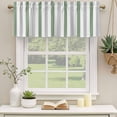 thumbnail image 3 of Sage Green Grey Striped Valances for Windows, Decorative Rod Pocket Window Valance Curtains, Minimalist Farmhouse Stripe Short Curtain Drapes for Kitchen/Bathroom/Living Room, 2 Panels, 42" W x 12" L, 3 of 8