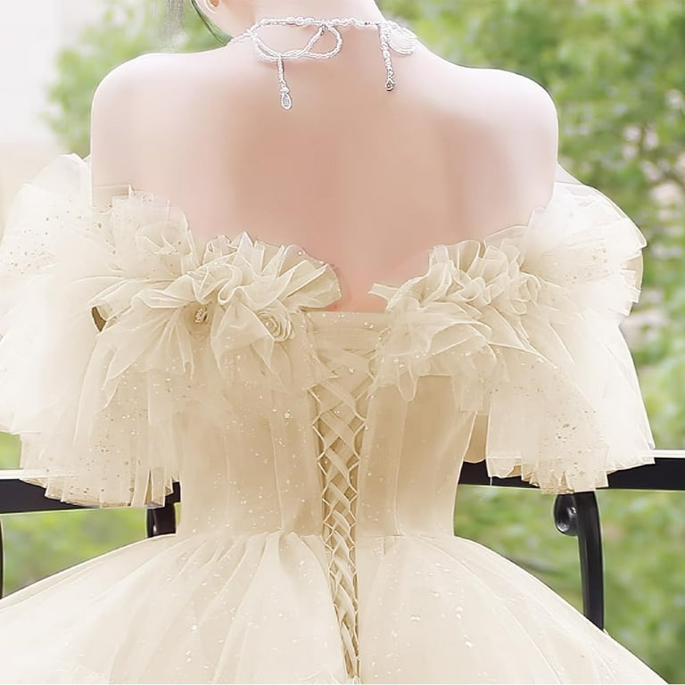 navy blue dress for baby girl Corset Strapless Front Slit Back Lace-Up Tulle Wedding Dress with Applique
