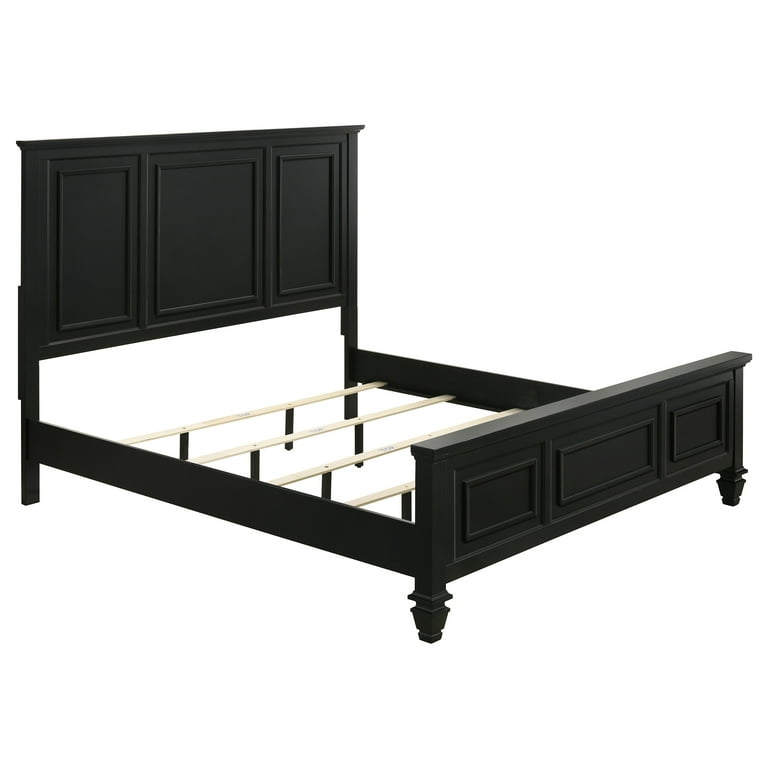 Sandy Beach Queen Panel Bed with High Headboard Black - Walmart.com