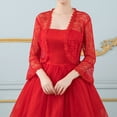 thumbnail image 2 of Women's Dress Lace Shoulder Yarn With Trumpet Sleeves Multicolor Everyday Cardigan, 2 of 6
