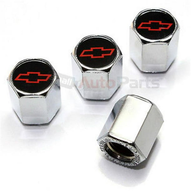 Logo Caps Chevrolet Red Bowtie Chrome Abs Tire Valve Stem Caps Walmart Com Walmart Com
