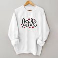 thumbnail image 4 of Qertyioot Chandail en Molleton de la Saint-Valentin pour Femmes, Col Rond Imprimé de Noël Lettres Manches Longues Mode Ample, 4 of 5