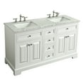 thumbnail image 2 of Eviva Monroe 60 in. White Double Bathroom Vanity with White Carrara Marble Top & White Undermount Porcelain Sinks, 2 of 6