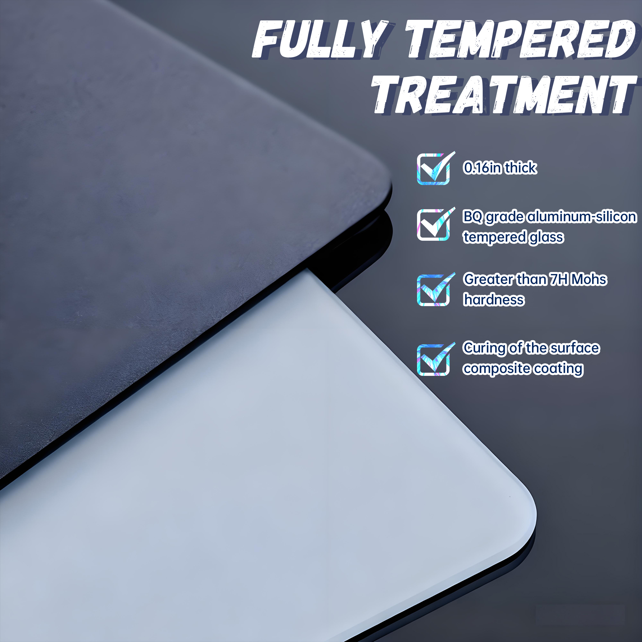 GJX Mouse Pads for Desk,7H Tempered Matte Glass Mousepad,Mousepad Gaming,Gaming Non-Slip Low Surface Friction Black Mouse Pad,Black,8.66"x10.24"x0.12"