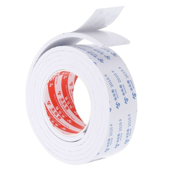 REGALWOVEN 2m/6.6ft Sealing Foam Tape 5cm Wide 5mm Thick Single Sided Weather Stripping Door Seal Strip White