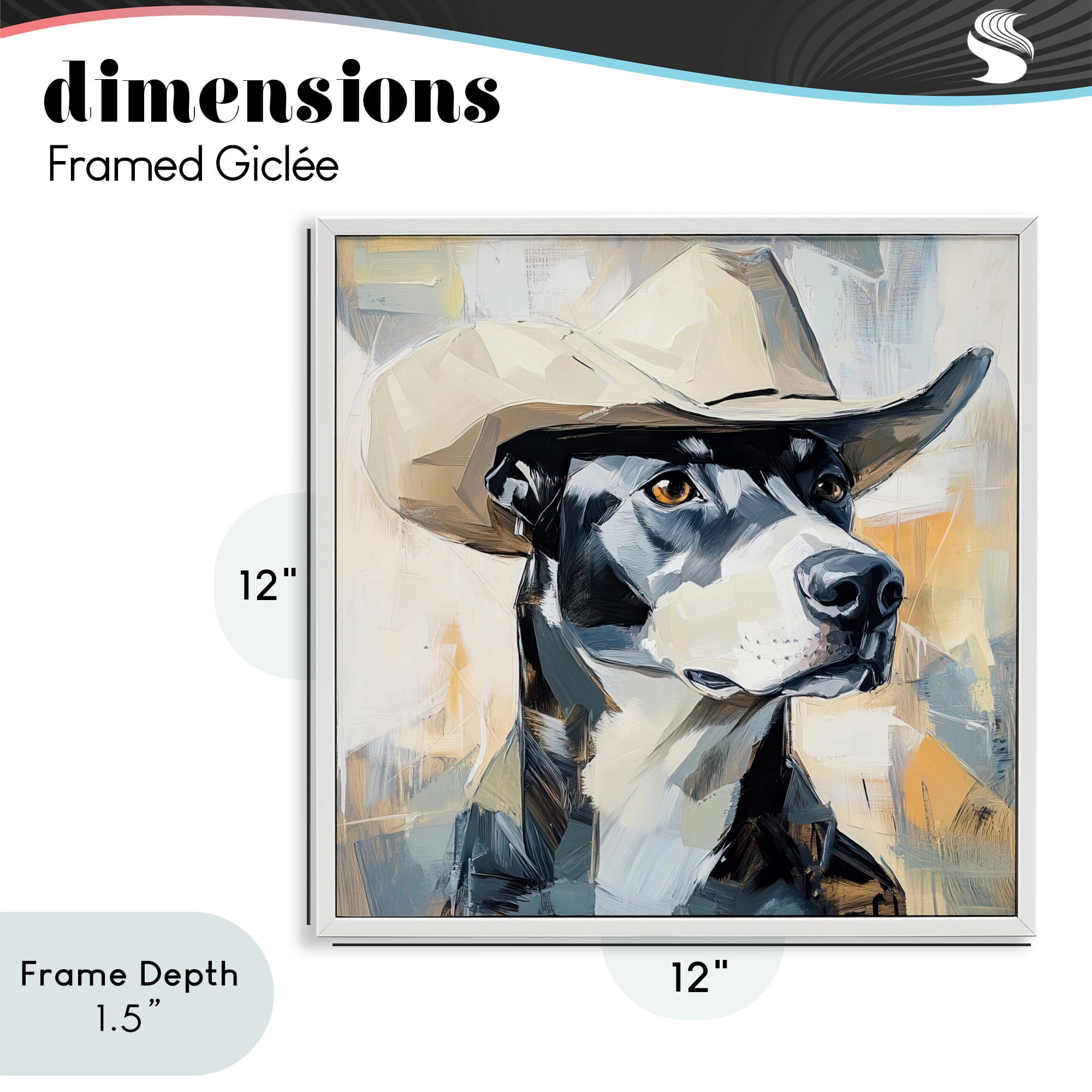 Stupell Industries Deputy Dog Cowboy Hat White Framed Giclee Art, design by Tina LeCour