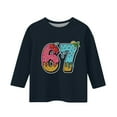 thumbnail image 4 of Six Seven Tshirt Pyjama de Noël Mode Enfant Manches Trois-Quarts Col Rond Imprimé T-Shirt Décontracté Haut Marine 110, 4 of 4