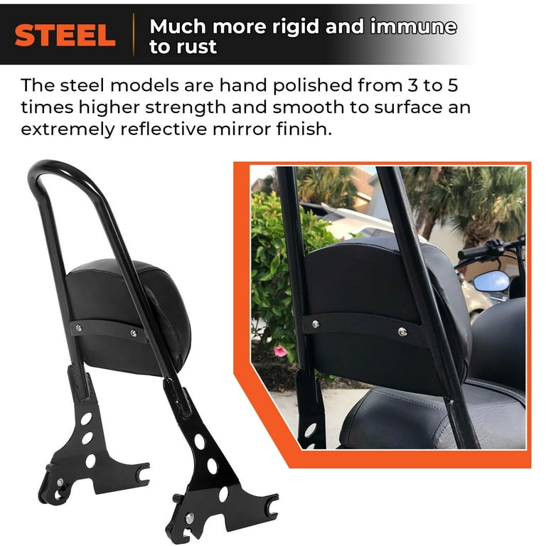 Schienale Passeggero Per Harley Sportster XL 883 1200 2004-2023 - Nero 33cm - Foto 7