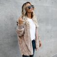 thumbnail image 2 of Women Teddy Bear Fluffy Fleece Hooded Jackets Coat Outwear, 2 of 5