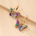 thumbnail image 2 of Hoop Dangle Earrings Butterfly  Vintage Huggie Hoop Earrings Pierced Earrings, 2 of 4