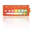 thumbnail image 2 of Broche Esmaltado My Social Battery 7 Moods Lapel Pins () Naranja, 2 of 5