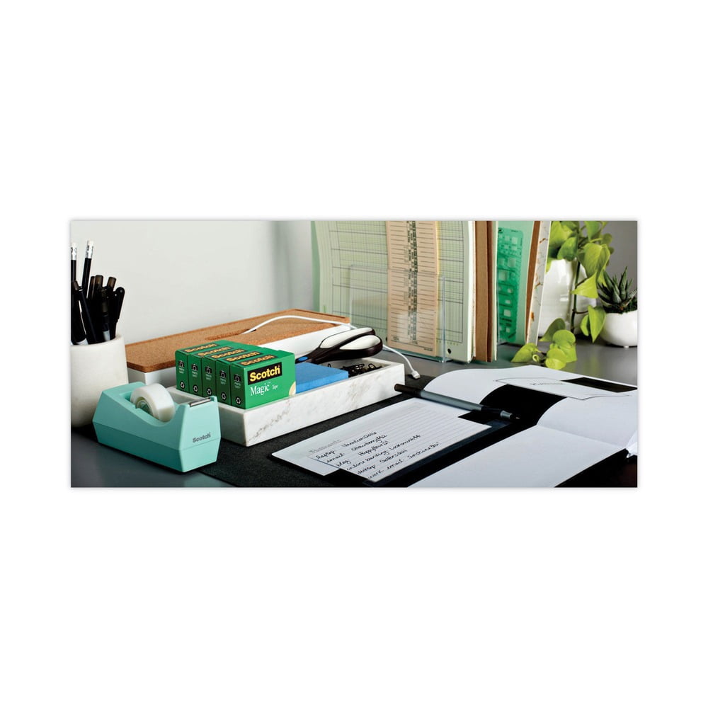 Scotch® Magic™ Tape, 3/4 in. x 1000 in., 10 Boxes of Tape and 1 C-17 Metallic Black Desktop Dispenser/Pack