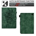 thumbnail image 4 of Allytech Wallet Case for Kindle Fire 7 Tablet (12th Gen 2022 Released), Slim Folding Stand Auto Sleep Wake Embossed Flower PU Leather Case with Pen Slot for All-New Amazon Fire7", Green, 4 of 10