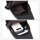thumbnail image 2 of Seitruly Bolsa de pecho impermeable de gran capacidad con carga USB, correa para el hombro, revistas, almacenamiento fácil Electrónica Gris, 2 of 6