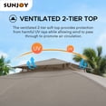 thumbnail image 5 of Sunjoy 11 ft. x 13 ft. Gazebo with Sunbrella Shade Fabric Canopy Roof, Outdoor Patio Steel Frame 2-Tier Soft Top Gazebo with All Aluminum Posts,5 Years Non-Fading, 5 of 16