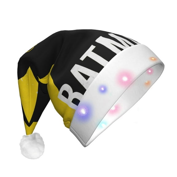 Batman Christmas Hat, Led Santa Hats For Adults Holiday Xmas Hat For New Year Festive Party