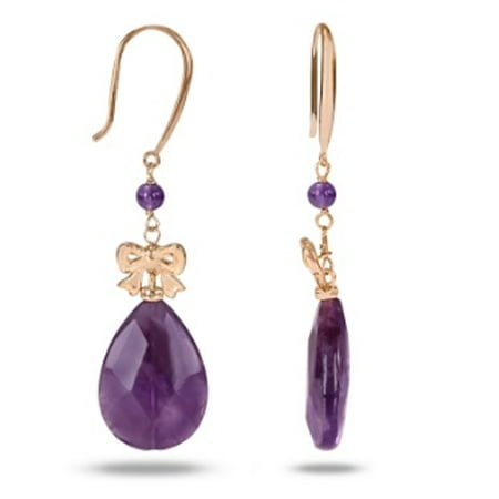 - 45 Carat T.G.W. Amethyst Pink Rhodium-Plated Sterling Silver Dangle Earrings