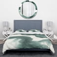 thumbnail image 2 of Designart 'Gouache Green on Gray I' Geometric Duvet Cover Set, 2 of 4