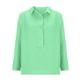 thumbnail image 5 of SDNall Women‘s V-Neck Button Down Shirt, Long Sleeve Stretchy Casual Top with 5% Spandex, 5 of 8