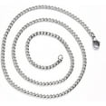 thumbnail image 2 of Non-Tarnish Men's 304 Stainless Steel Cuban Link Chain Necklace with Lobster Claw Clasp Stainless Steel Color 19.68 inch(50cm) Link: 4.5x3x0.8mm, 2 of 4