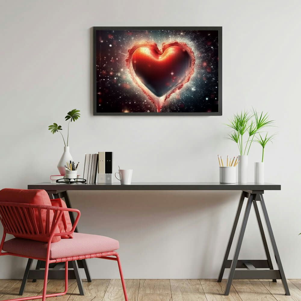 JRXY Heart Shape Star Burst Hologram Wooden Jigsaw Puzzle Gift for Family Friends 1000 PCS