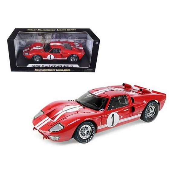 Shelby Collectibles SC407 1966 Ford GT-40 MK 2 Red No.1 1-18 Diecast Model Car