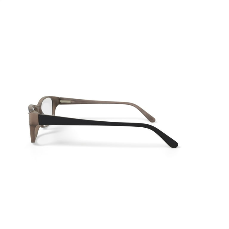 EasyClip Women s Full Rim Eyeglasses with Clip On Sunglasses EC3297 Brown 54 16 135 with Case Walmart
