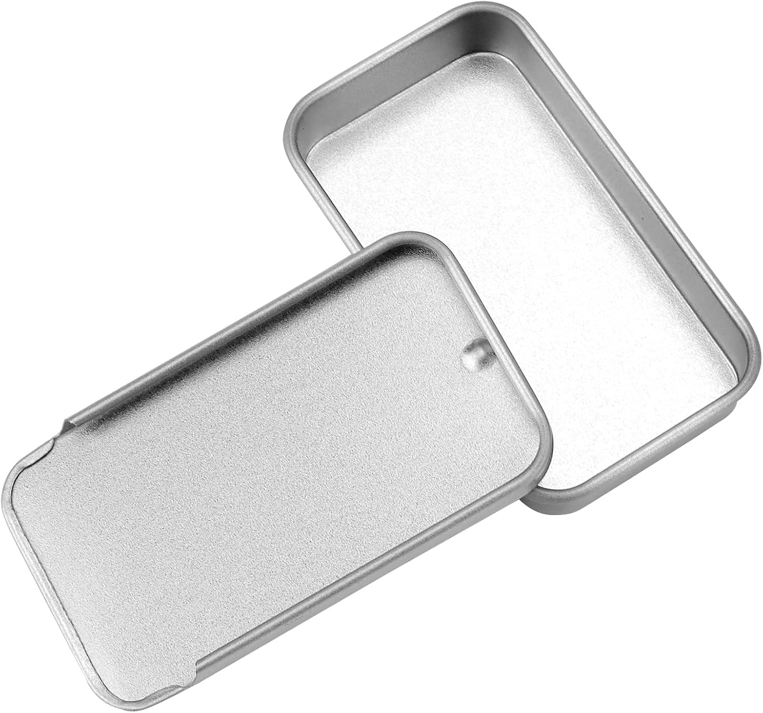 60 PCS Metal Slide Top Tin Containers, 2.36 x 1.33 x 0.43 Inch Metal Rectangular Sliding Lid Tin Boxes, Small Top Box for Candles Jewelry Crafts