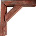 thumbnail image 2 of Ekena Millwork 3 1/2"W x 8"D x 8"H Vintage Farmhouse Bracket, Barnwood Decor Collection, Salvaged Red (2-Pack), 2 of 5