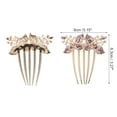 thumbnail image 2 of Ofertas Únicas 1 Pc Peine de Inserción para Mujeres con Dos Flores para Cabello Lacio, Grueso, Ondulado y Rizado de Aleación con Rhinestones Morado, 2 of 3