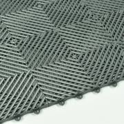 Greatmats Open Grid Interlocking Garage Floor Tiles, Black 25 Pack 1x1 Ft
