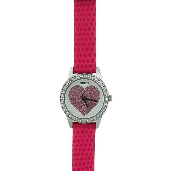 W0888L10 Women's Pink Leather Band With Silver Analog Dial Watch NWT