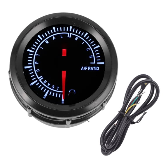 Unique Bargains Air/Fuel Ratio Gauge 2" 52mm AFR Controller Gauge Monochrome Pointer Car Vehicle Automotive Universal Black Black White